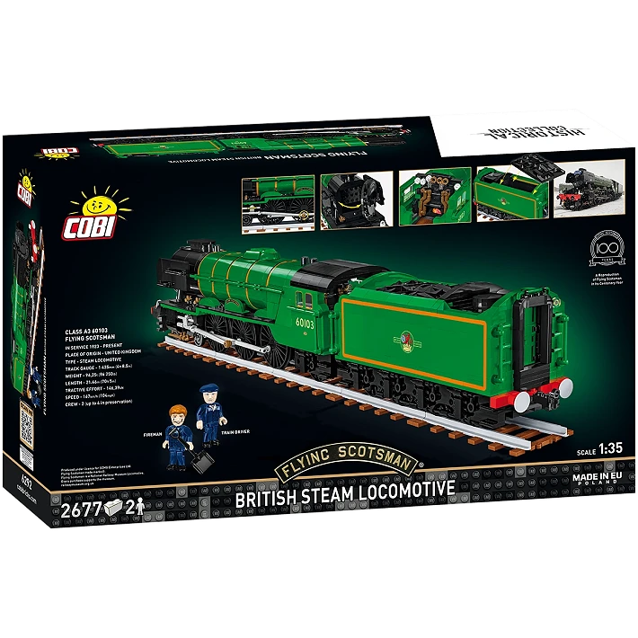COBI 6292 1/35 Flying Scotsman British Steam Locomotive Block Model Set (2,677 Pieces)