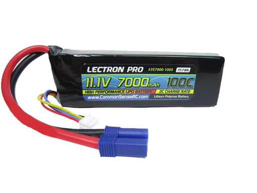 Common Sense RC (3S7000-1005) Lectron Pro 3S 11.1V 7000mAh 100C Lipo Battery with EC5