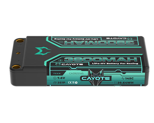 Cayote CYE392S145 7.6V 3900mAh 2S 145C LCG Shorty LiHV Battery with 5mm Bullets