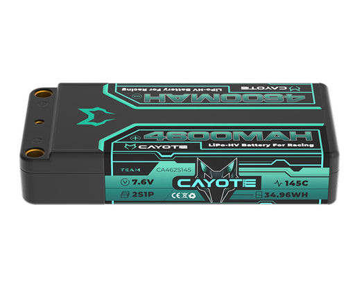 Cayote CYE462S145 7.6V 4600mAh 2S 145C LCG Shorty LiHV Battery with 5mm Bullets