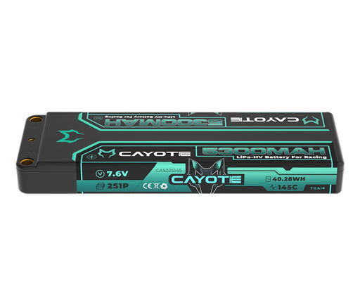 Cayote CYE532S145 7.6V 5300mAh 2S 145C LCG Stick LiHV Battery with 5mm Bullets