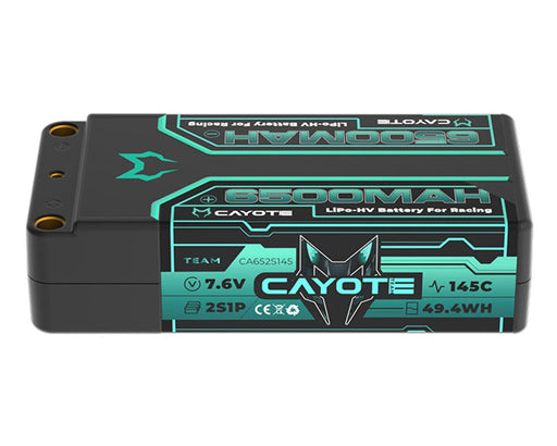 Cayote CYE652S145 7.6V 6500mAh 2S 145C LCG Shorty LiHV Battery with 5mm Bullets