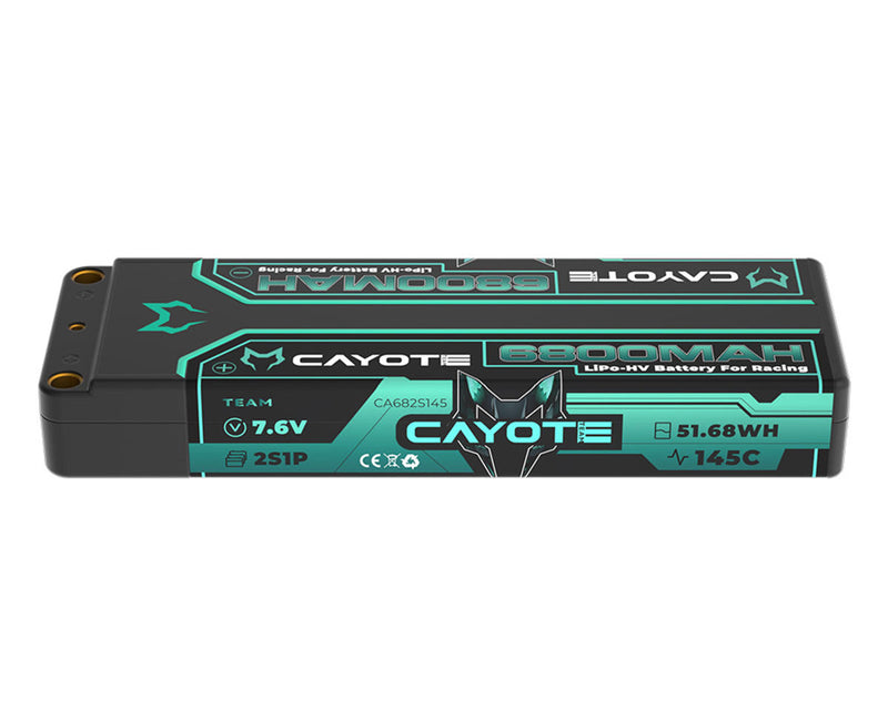 Cayote CYE682S145 7.6V 6800mAh 2S 145C LCG Stick LiHV Battery with 5mm Bullets