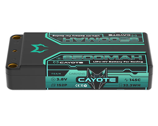 Cayote CYE851S145 3.8V 8500mAh 1S 145C LCG Shorty LiHV Battery with 5mm Bullets