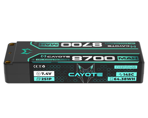 Cayote CYE872S145B 7.4V 8700mAh 2S 145C Stick LiPo Battery with 5mm Bullets
