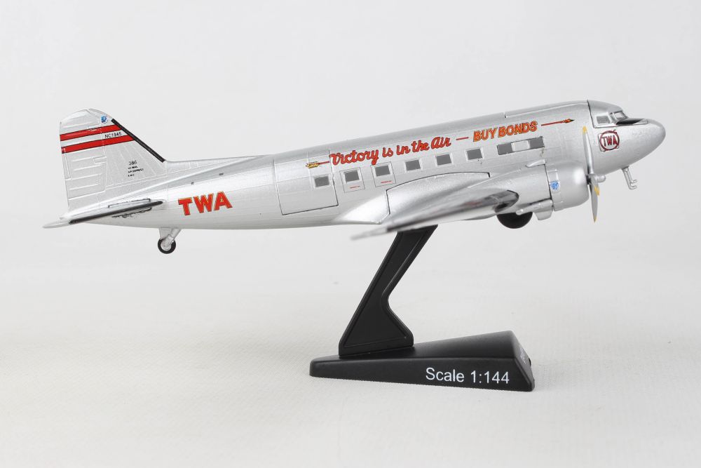 Daron PS5559-4 Postage Stamp 1/144 Douglas DC-3 TWA