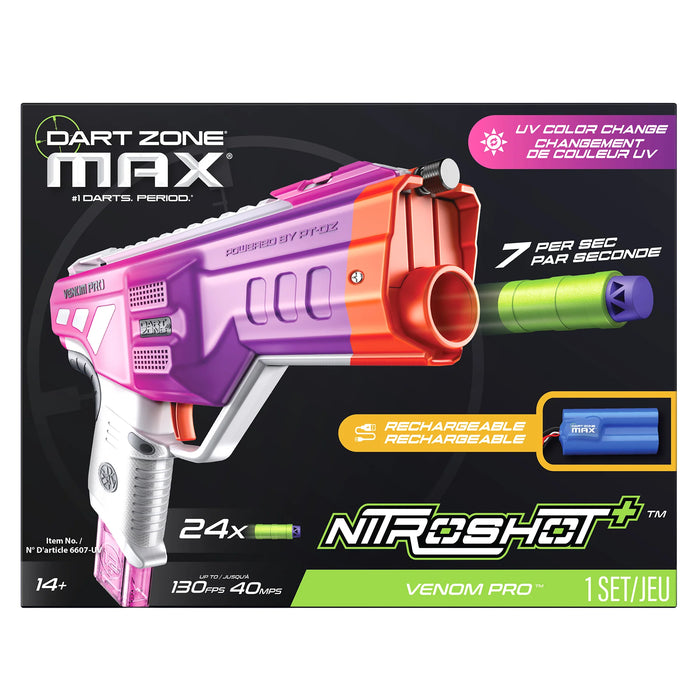 Dart Zone DZN6607 Purple Max Nitroshot+™ Venom Pro™ UV Blaster Set