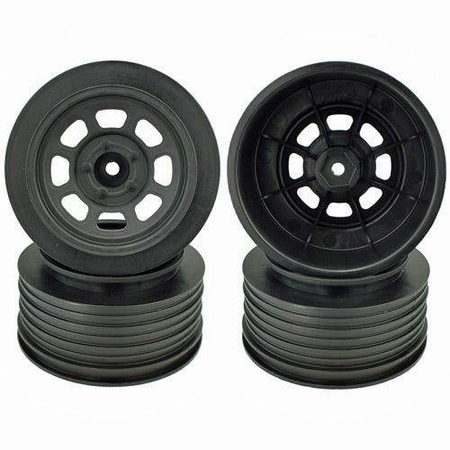 DE Racing DERDS4FB Black Speedway SC Wheels for 2WD Slash Fronts (4 Pack)