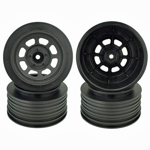 DE Racing DERDS4RB Black Speedway SC Wheels for 2WD Slash Rear and Slash 4x4