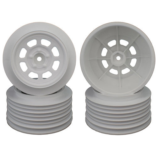 DE Racing DERDS4RW White Speedway SC Wheels for 2WD Slash Rear and Slash 4x4