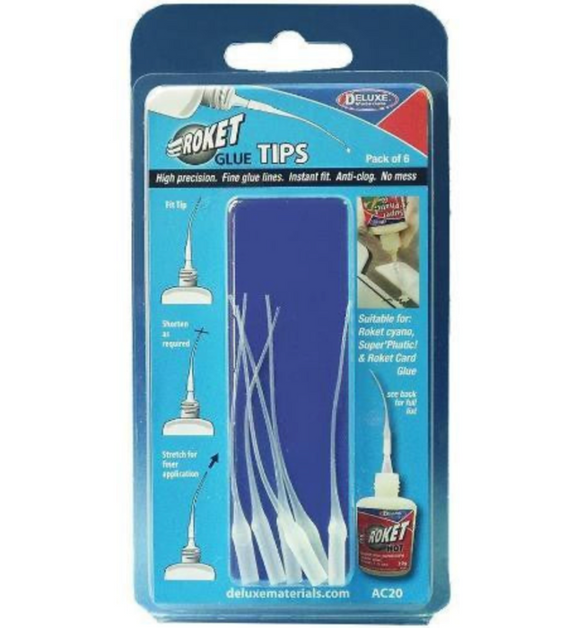 Deluxe Materials AC20 Roket Glue High Precision Glue Tips (6 Pack)