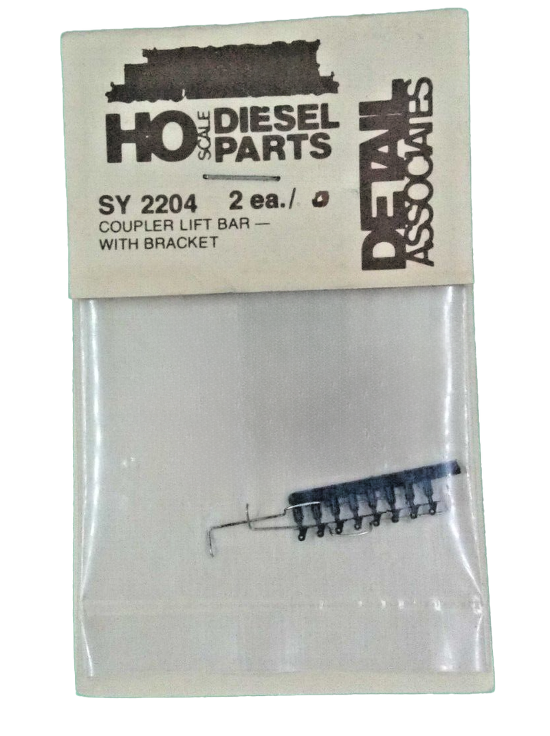 Detail Associates HO Scale SY-2204 Coupler Lift Bar with Bracket (2 Pack)