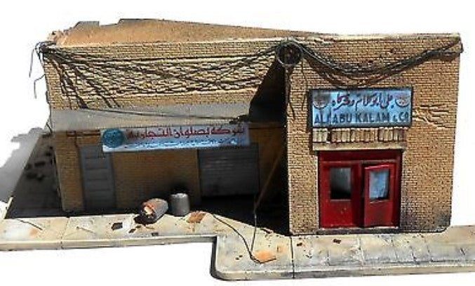 Dioramas Plus 26 1/35 Shorted Out in Iraq Ruined Building with Sidewalks & Rubble (9"x13")