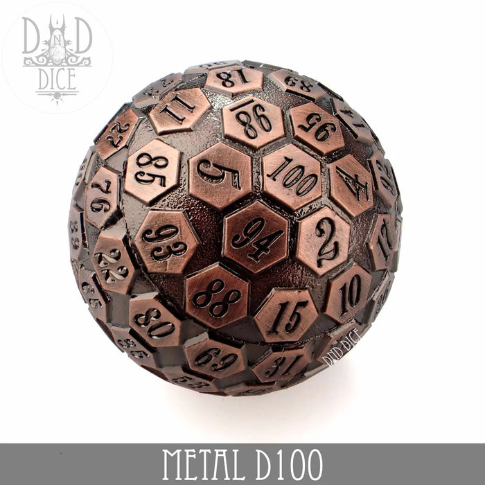 DND DICE Metal D100 copper