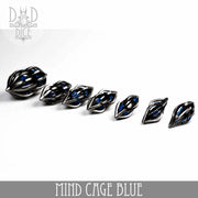 DND DICE Mind Cage Blue - Metal Dice Set (Gift Box)