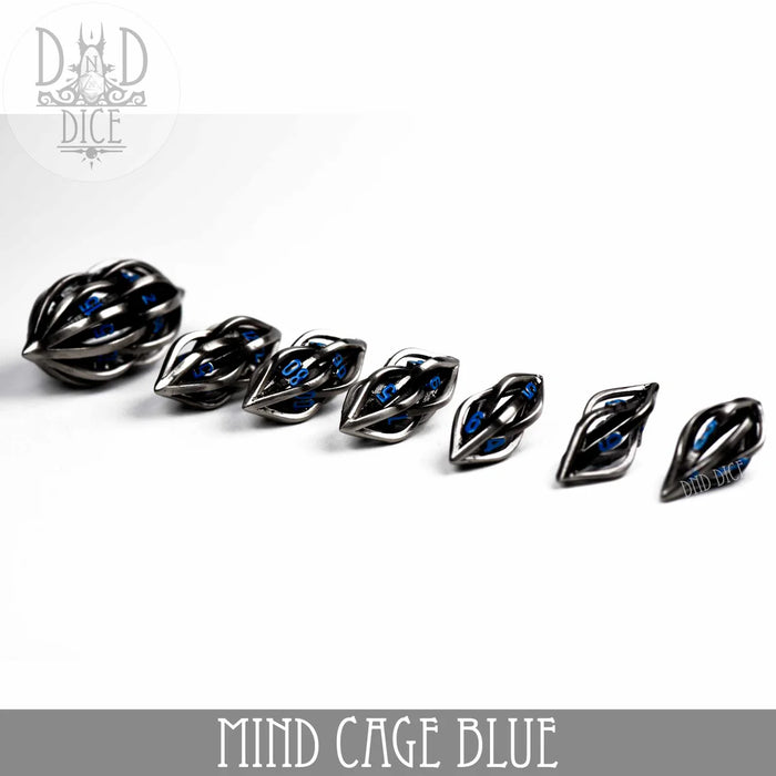 DND DICE Mind Cage Blue - Metal Dice Set (Gift Box)