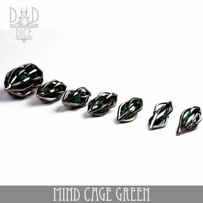 DND DICE Mind Cage Green - Metal Dice Set (Gift Box)