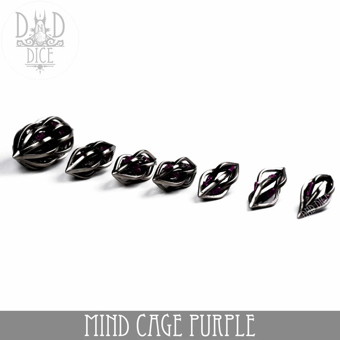 DND DICE Mind Cage Purple - Metal Dice Set (Gift Box)