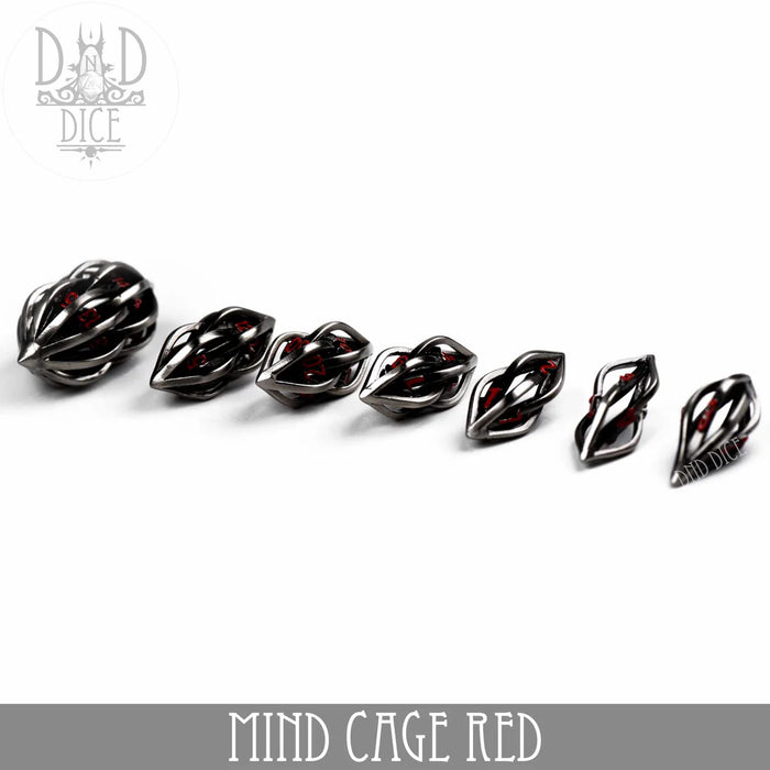 DND DICE Mind Cage Red - Metal Dice Set (Gift Box)