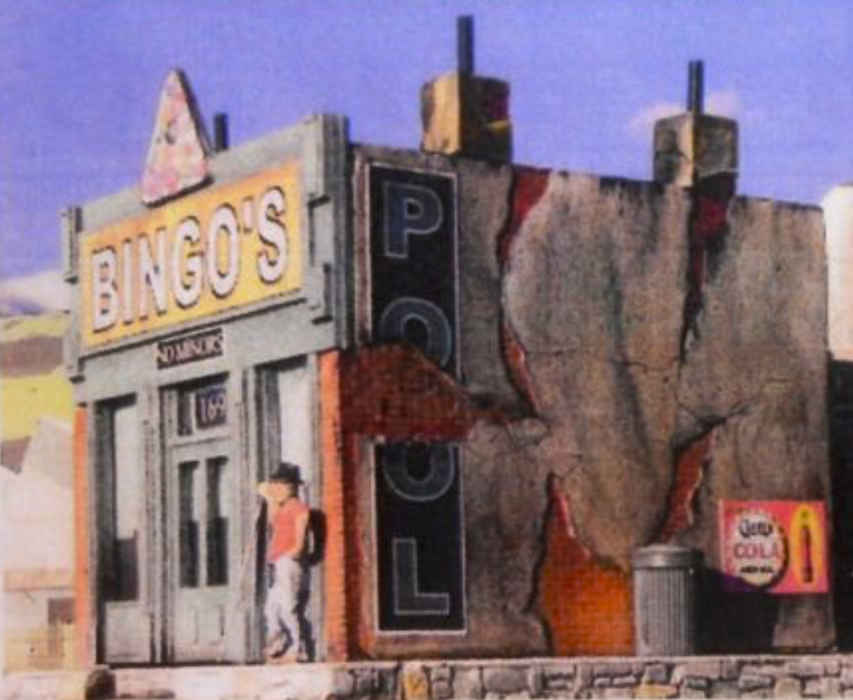 Downtown Deco 1029 HO Scale Bongo's Pool Hall Cast Hydrocal Building Kit
