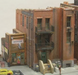 Downtown Deco 1032 HO Scale Skid Row Part 2 Cast Hydrocal Building Kit