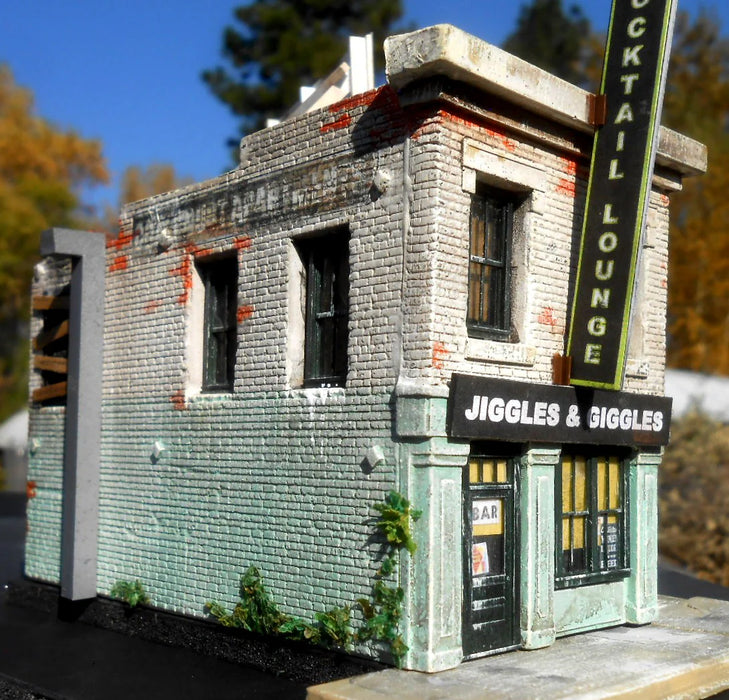 Downtown Deco 1086 HO Scale Jiggles & Giggles Cast Hydrocal Building Kit