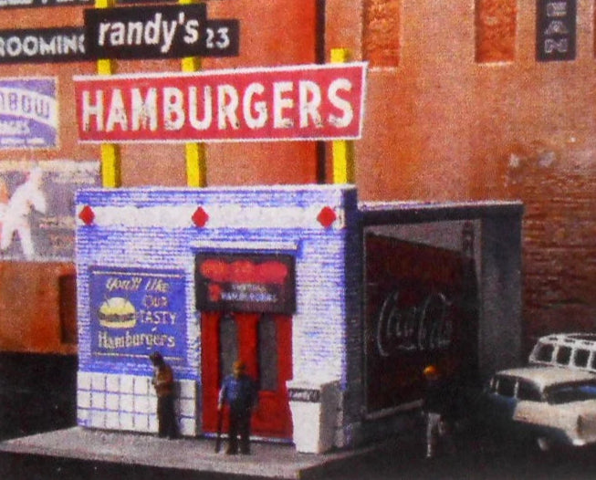 Downtown Deco 2008 N Scale Randy's Burgers Cast Hydrocal Building Kit