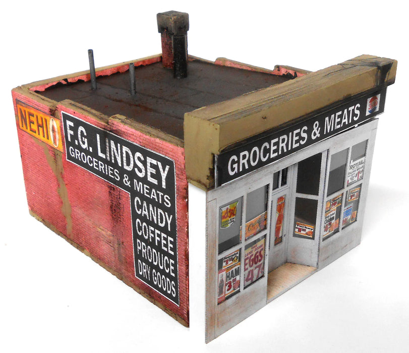 Downtown Deco 2024 N Scale Lindsey's Grocery Cast Hydrocal Building Kit