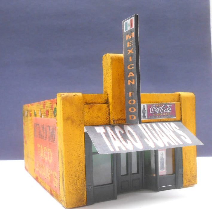 Downtown Deco 2027 N Scale Taco Juan's Cast Hydrocal Building Kit