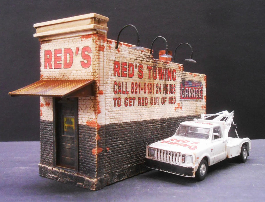 Downtown Deco Red's Towing & Garage Cast Hydrocal Building Kit