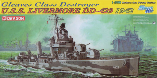 Dragon Models 1027 1/350 U.S.S. Livermore DD-429 Destroyer 1942 (SmartKit) Model Ship Kit