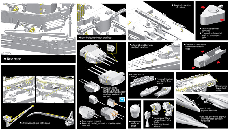 Dragon Models 1036 1/350 German Battleship Scharnhorst 1941 (SmartKit) Model Ship Kit