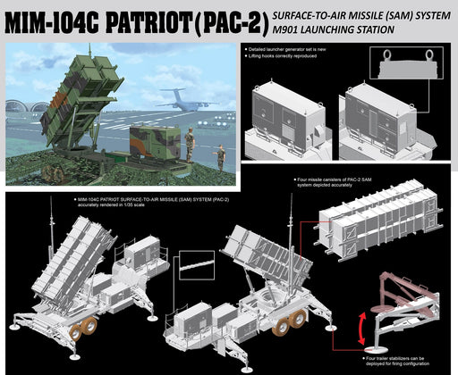 Dragon Models 3604 1/35 MIM-104C Patriot Surface-to-Air Missile (SAM) System (PAC-2) Model Kit