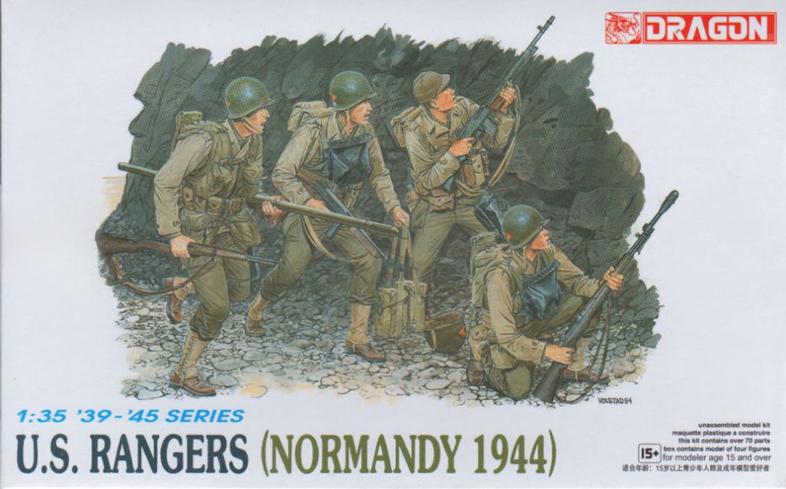 Dragon Models 6021 1/35 U.S. Rangers Figures (Normandy 1944) Model Kit