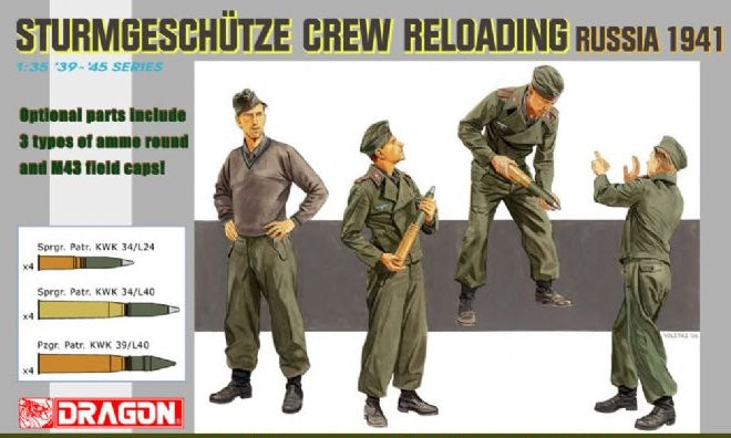 Dragon Models 6192 1/35 Sturmgeschutze Crew Reloading (Russia 1941) Model Kit
