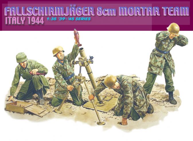 Dragon Models 6215 1/35 Fallschirmjager 8cm Mortar Team (Italy 1944) Model Kit