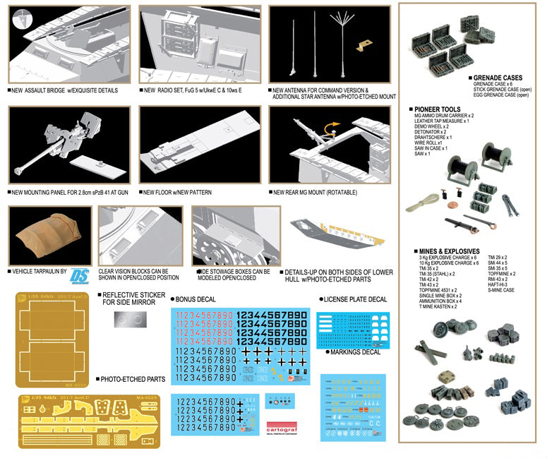 Dragon Models 6223 1/35 Sd.Kfz.251/7 Ausf.D Pionierpanzerwagen (3n1) Model Kit