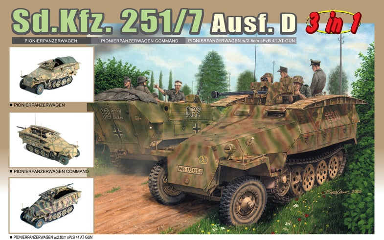 Dragon Models 6223 1/35 Sd.Kfz.251/7 Ausf.D Pionierpanzerwagen (3n1) Model Kit