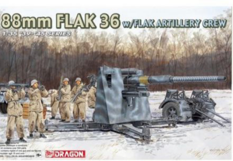 Dragon Models 6260 1/35 88mm FLAK 36 with FlaK Artillery Crew Model Kit
