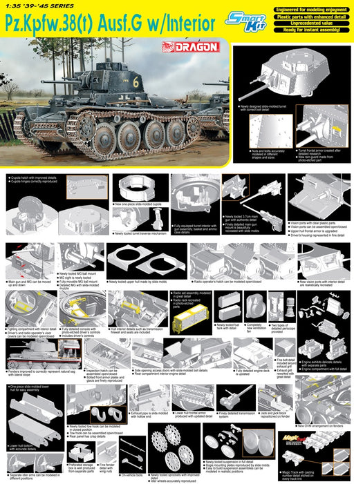 Dragon Models 6290 1/35 Pz.Kpfw.38(t) Ausf.G w/Interior Model Kit