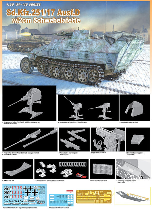 Dragon Models 6292 1/35 Sd.Kfz.251/17 Ausf.D w/2cm Schwebelafette Model Kit
