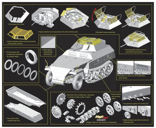 Dragon Models 6316 1/35 Sd.Kfz.250/9 NEU 2cm Reconnaissance (Premium Edition) Model Kit