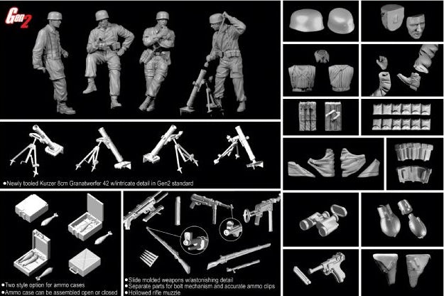 Dragon Models 6373 1/35 Fallschirmjager w/Kurzer 8cm Granatwerfer 42 Model Kit
