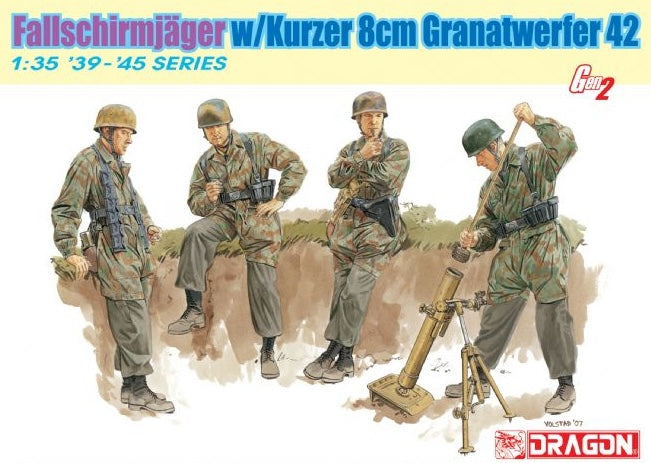 Dragon Models 6373 1/35 Fallschirmjager w/Kurzer 8cm Granatwerfer 42 Model Kit