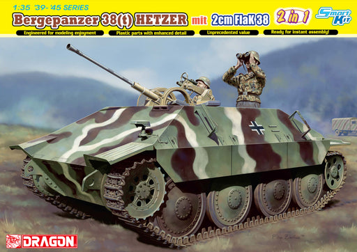 Dragon Models 6399 1/35 Bergepanzer 38(t) HETZER mit 2cm FlaK 38 - Smart Kit (2in1) Model Kit