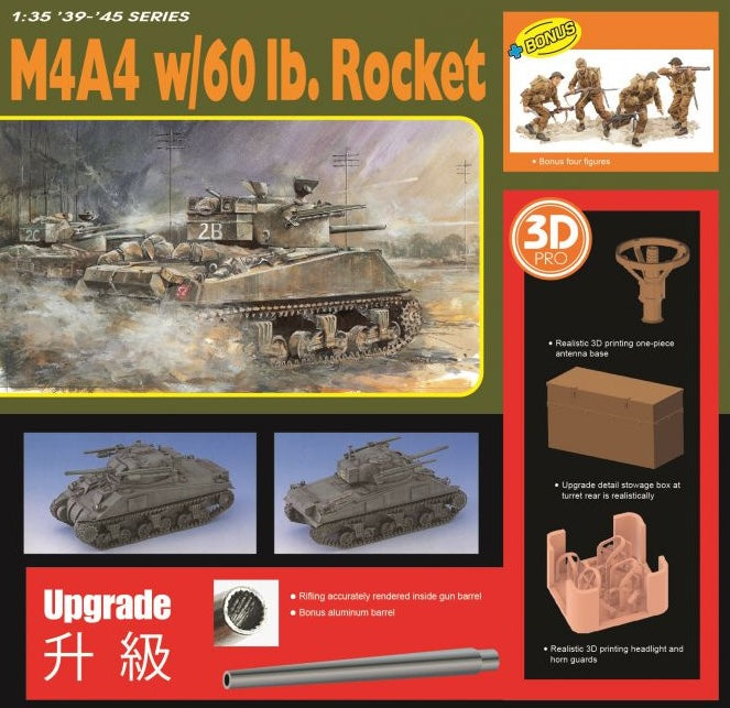 Dragon Models 6405 1/35 M4A4 Sherman Tank with 60lb Rocket Model Kit