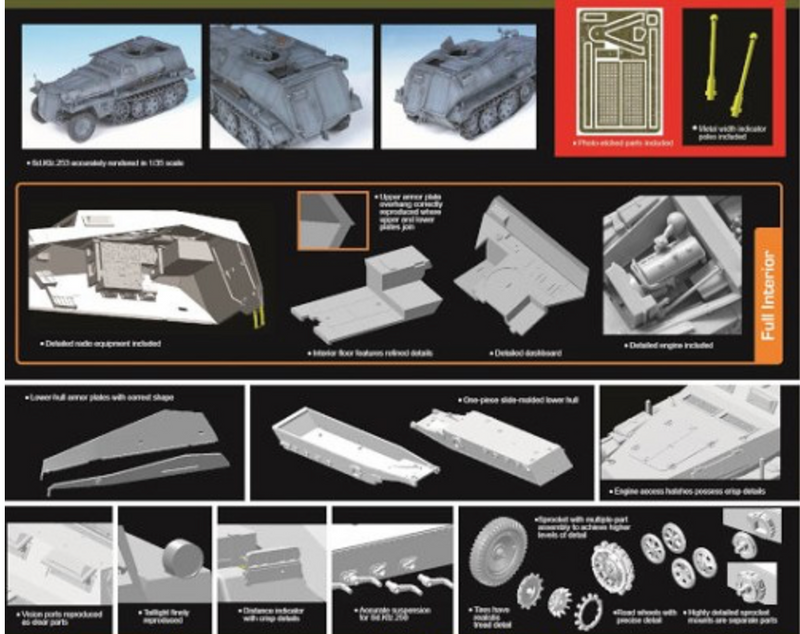 Dragon Models 6482 1/35 Sd.Kfz. 253 le Beob.Pz.Wg. Halftrack Model Kit