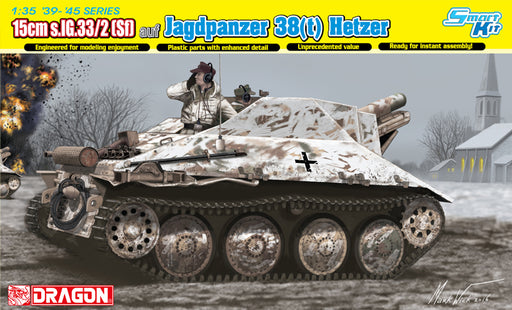 Dragon Models 6489 1/35 15cm s.IG.33/2(Sf) auf Jagdpanzer 38(t) Hetzer (Smart Kit) Model Kit