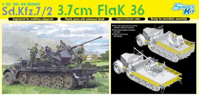 Dragon Models 6541 1/35 Sd.Kfz.7/2 3.7cm FlaK 36 Model Kit