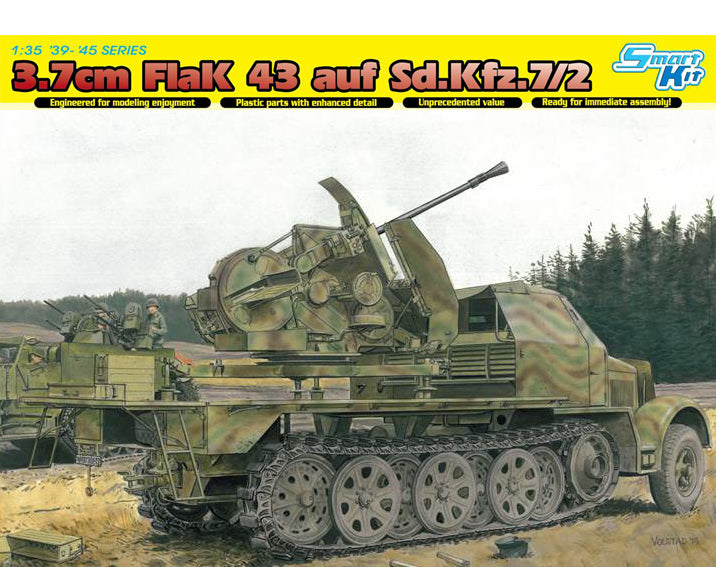 Dragon Models 6553 1/35 3.7cm FlaK 43 auf Sd.Kfz.7/2 Model Kit